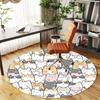 1pc Cat Circle Round Chair Mat Area Rug - Non-Slip, Floor Mat for Office, Bedroom, and Indoor Decor -1002090