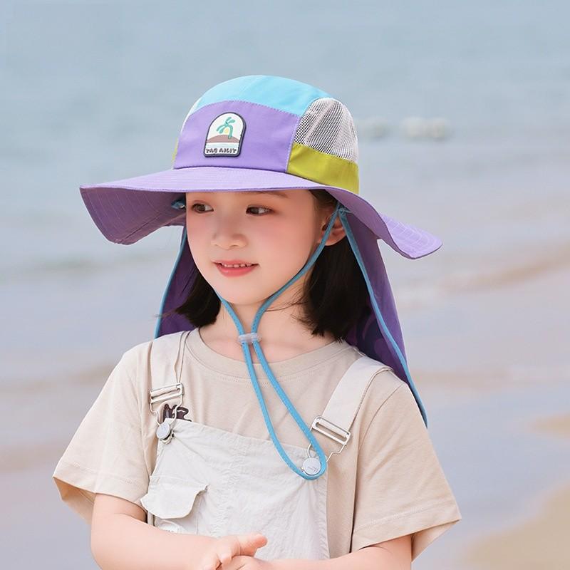 Coconut Pattern Kids Summer Floppy Hat With Wide Brim Sun Protection For Outdoor Play
