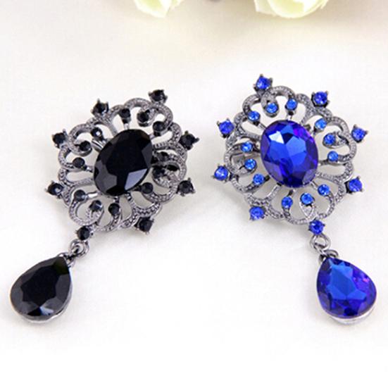 Women's Luxury Rhinestone Alloy Brooch Pin Large Waterdrop Pendent Party Jewelry
