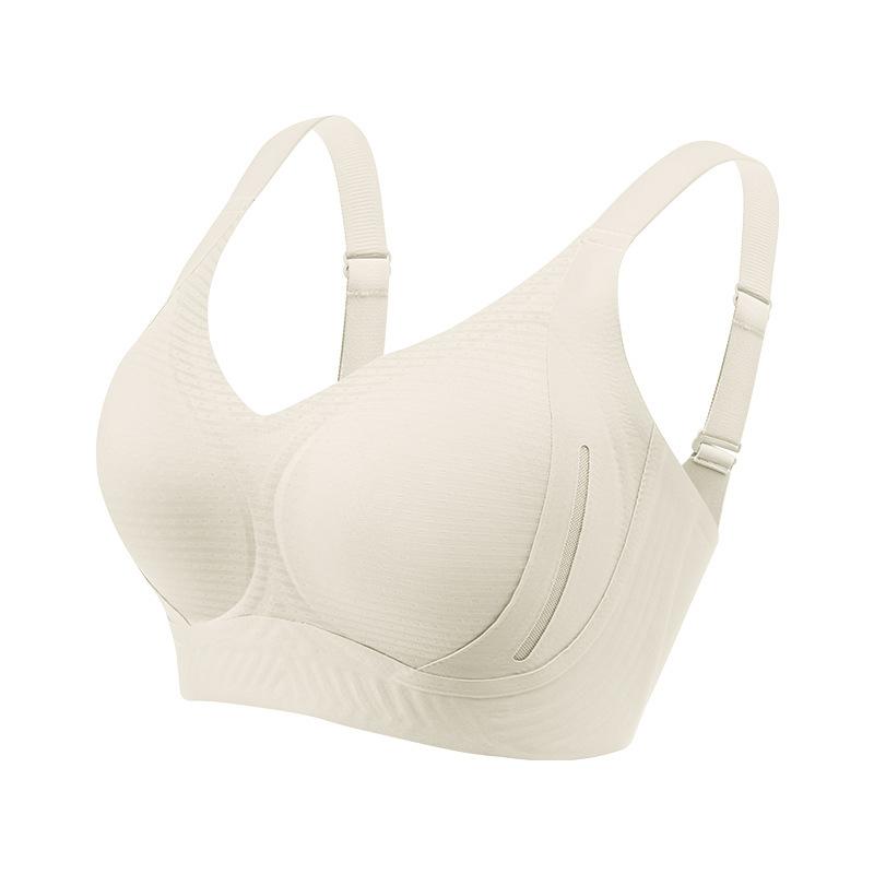 

Large size seamless underwear big breasts show small thin breathable fixed cup closed breast anti-sagging bra L