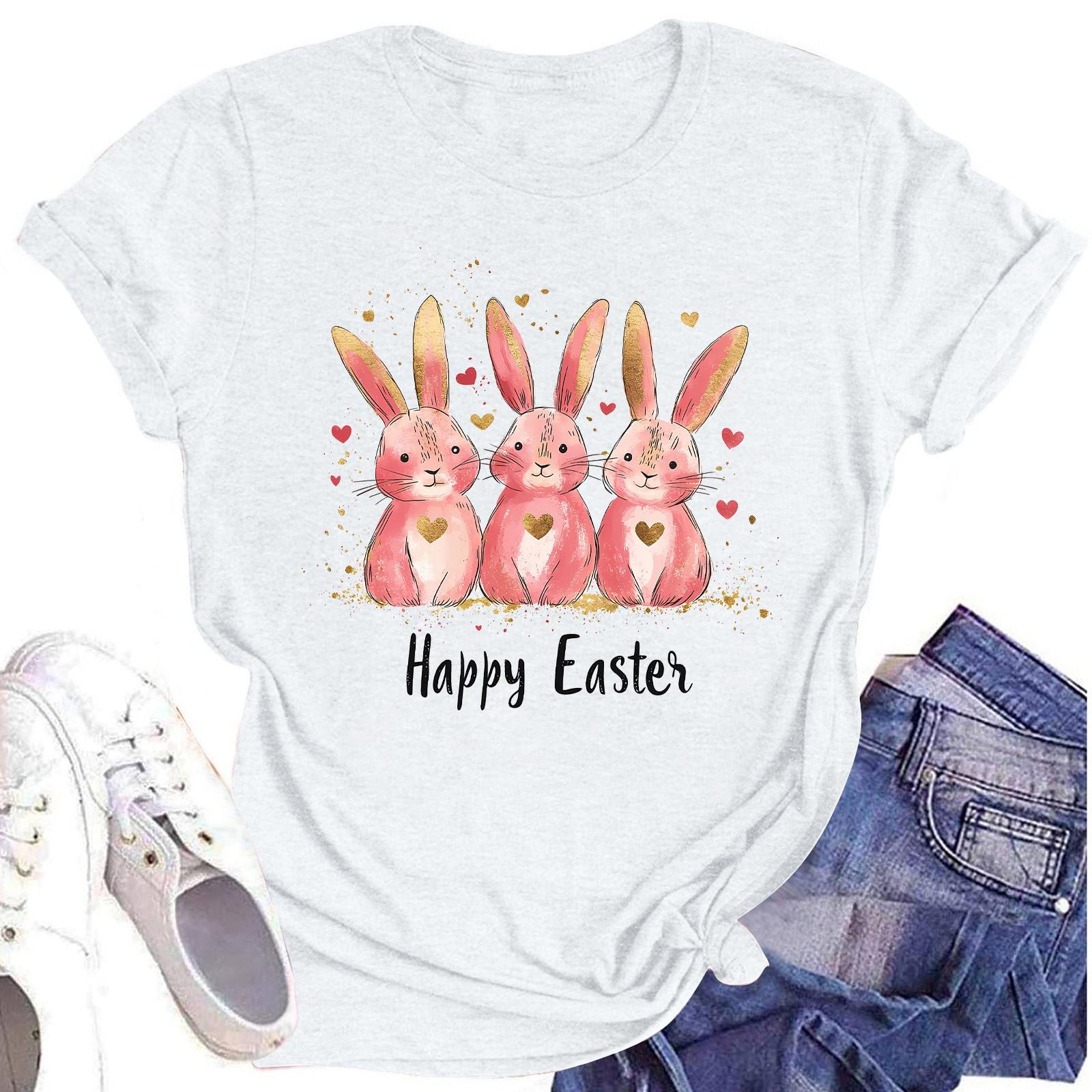 

Жіночий топ з круглим вирізом, повсякденний принт, футболка з короткими рукавами XL білий