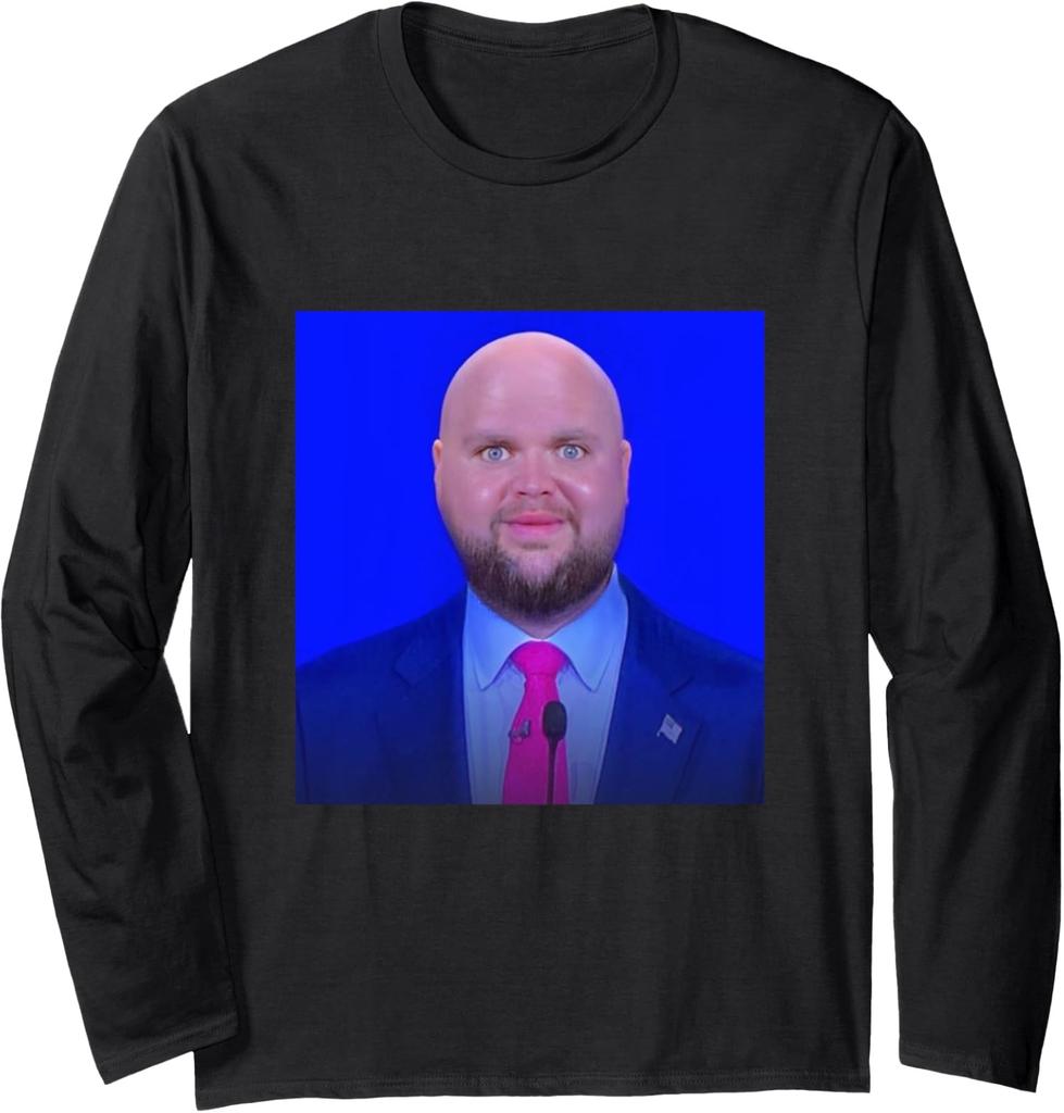 Funny JD Vance Bald Head Vice President Face Meme Long Sleeve Tshirt