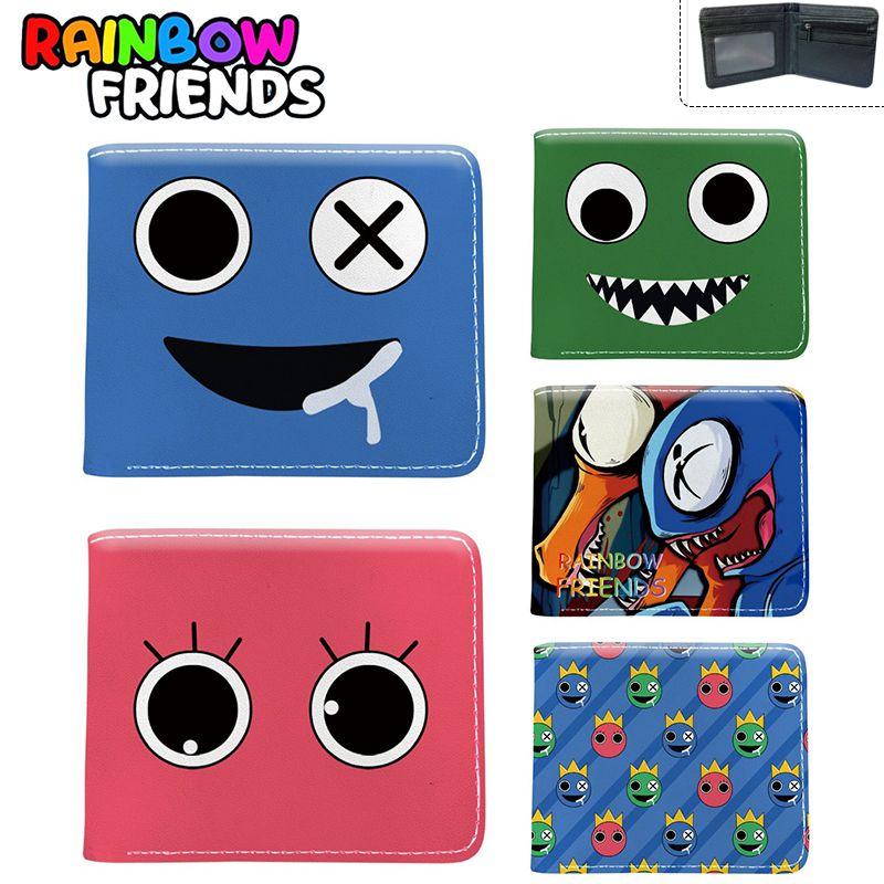 Cute Roblox Rainbow Friends Cartoon Print Bifold Wallet With Zipper Coin Bag