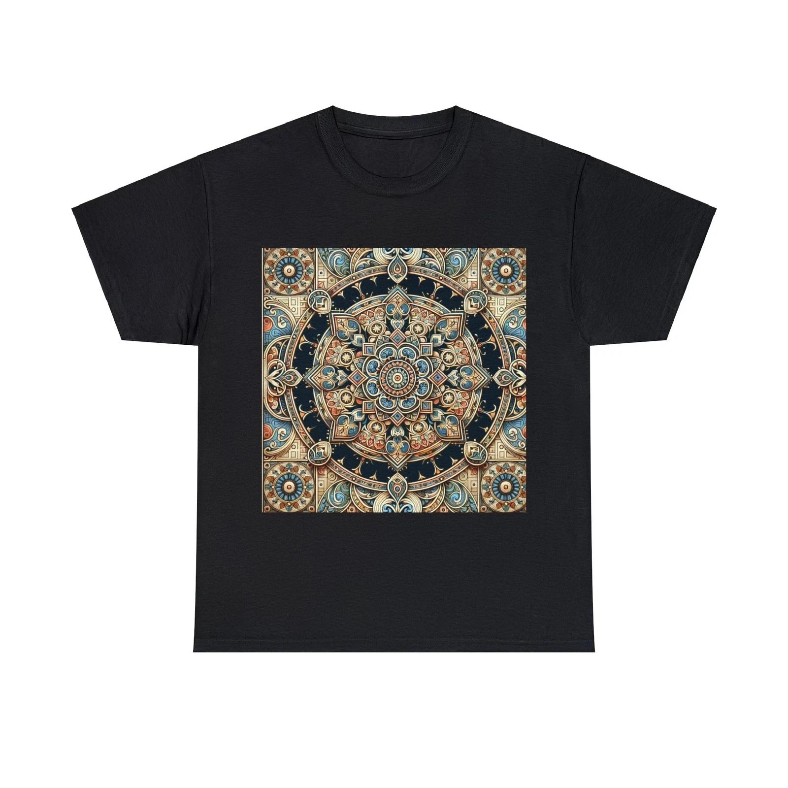 Unisex Adult T-Shirt Vintage Mandala Bohemian Pattern Designer Art Tee Geometric S