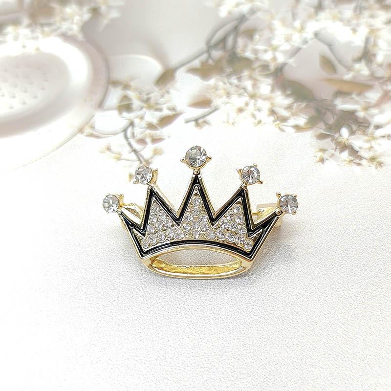 

Корона-брошь, инкрустированная бриллиантами, простая брошь-жемчужина, повседневная булавка для костюма, корейская версия, инкрустированная бриллиантами, свадебная корона-корсаж