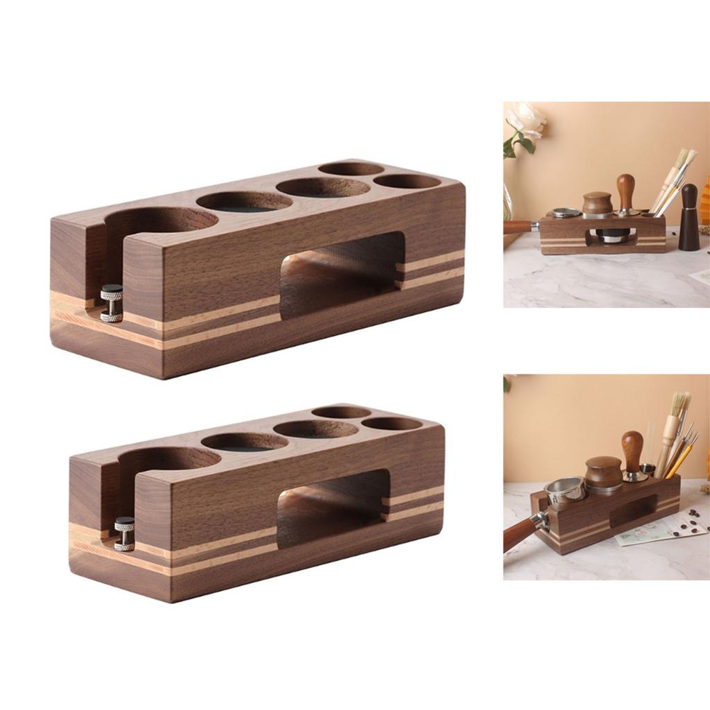 51/58mm Coffee Tamper Station Portafilter Holder Wooden Base Stand Espresso Tamper Mat For Espresso Accessories