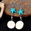 Starfish Dangle Earrings with Conch for Sensitive Ears Handmade Sea Inspired Ear Accessories Earwear for Trendy Women