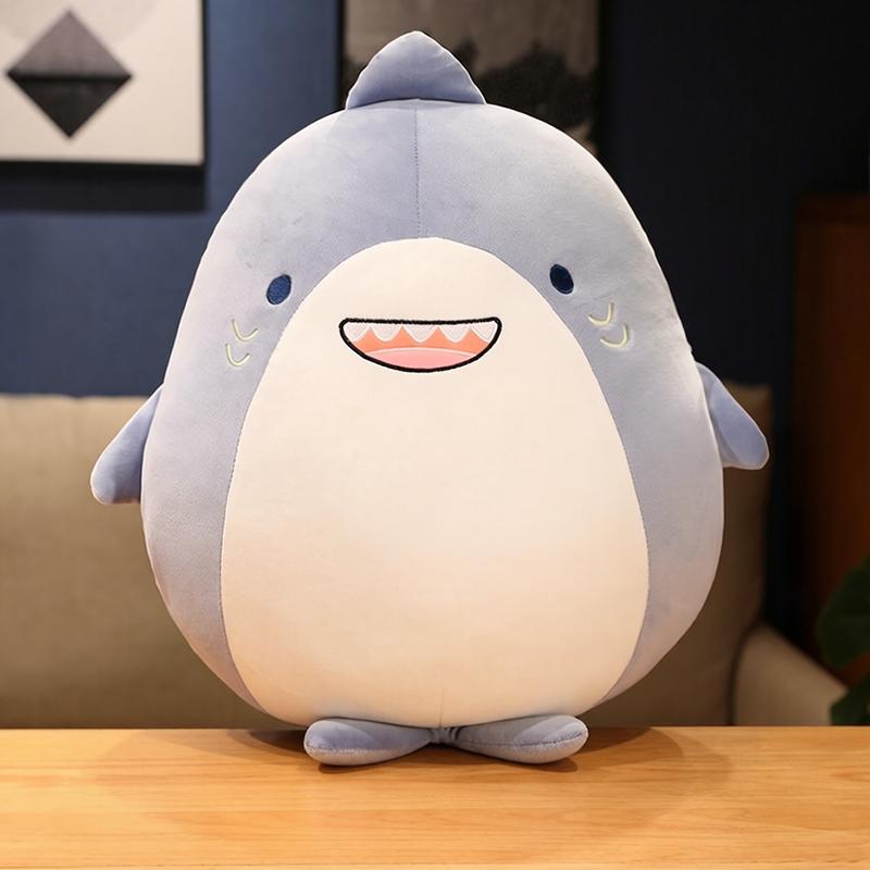 50cm Squishy Cartoon Tier Plüsch Handwärmer Kissen Stofftier Ente Katze Hai Kissen Mit Löchern Rückenstütze Plüschtier Geschenk 50cm without blanket