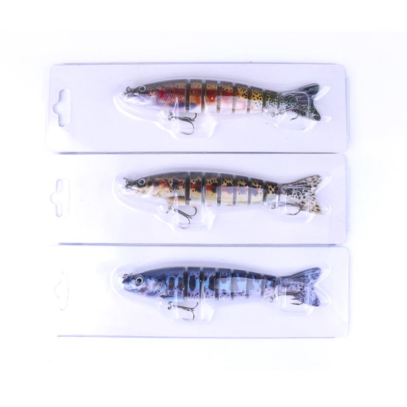 1pc HENGJIA Lipless Minnow Baits 8 segmenti Multi-snodato Swimbait per la pesca del pesce persico trota luccio
