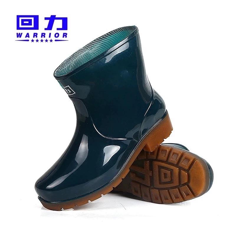 Rain shoes New low-tube rain boots, non-slip beef tendon soles Color work men's and women's water shoes