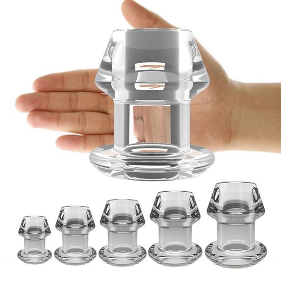 Anal Plug Lightweight Skin-friendly Transparent Useful Butt Beads Sex Toy for Couples