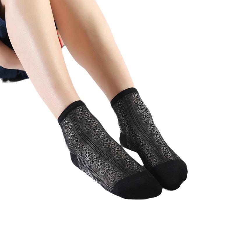 5 Pairs Spring Socks Casual Socks Women's Thin Hollow Socks Socks Jacquard Socks