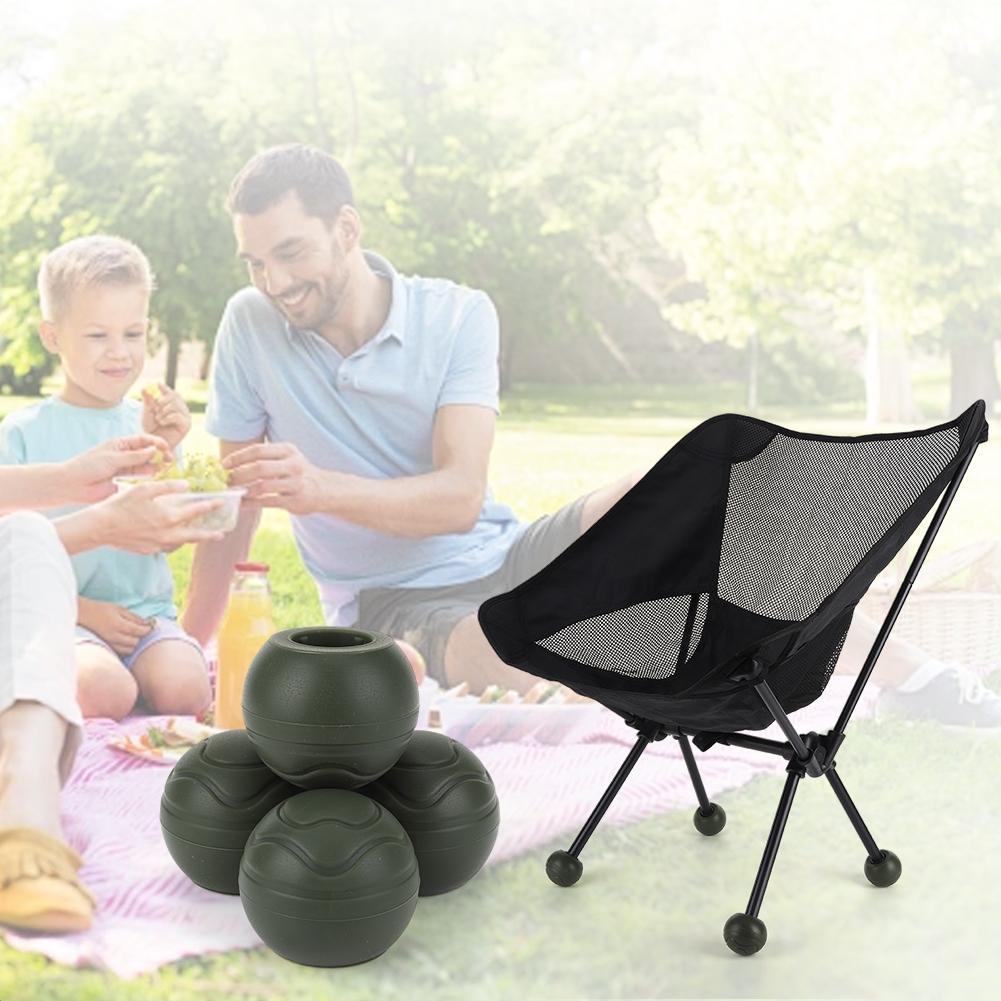 

4Pcs Outdoor Chair Leg Tips Ball Cap Shock Absorption Chair Leg Protectors Moon Chair Foot Cover for Rugged and Uneven Surfaces темно-зеленого
