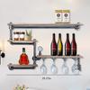 Wall Mounted Wine Rack Shelves, 4 Tier Wine Glass Holder Rack, Sturdy Metal Storage Organizer, Hanging Shelving for Kitchen