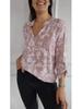 2025 Spring Loose Fit Casual Sequin Pocket Long Sleeve Shirt with Print