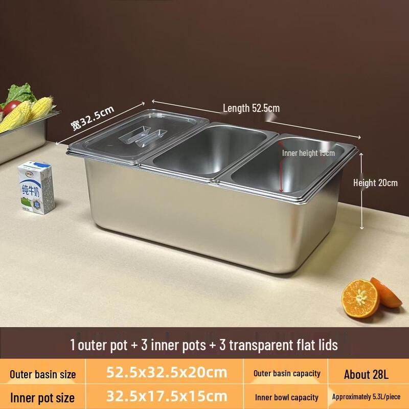 Zheb Stainless Steel Multi-Compartment Food Display Tray