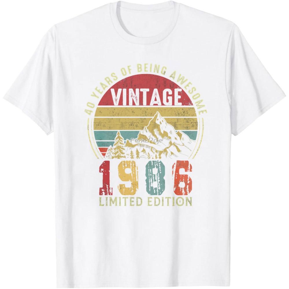 Vintage 1986 40 Years Of Being Awesome Limited Edition Summer Men TShirt Retro Style Birthday Gift For Men 1986 Born Party Wear