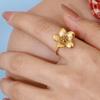  Arrivals Stainless Steel Flower Adjustable Open Ring PVD Plated Arrivals Jewelry Recommend Accessories 2025