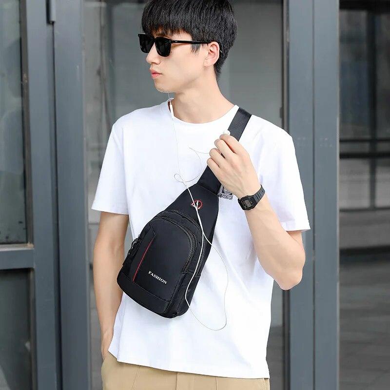Borsa a tracolla da uomo Rilibegan Sportiva alla moda Borsa a spalla singola Grande capacità Borsa a tracolla da uomo Borse a spalla singola da uomo