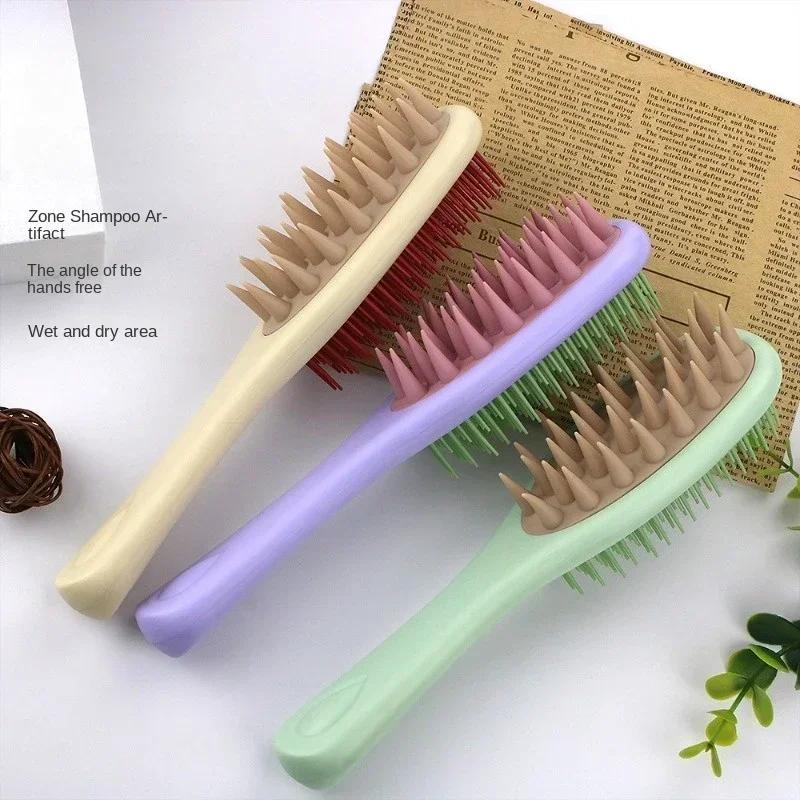 Silicone Shampoo Brush Scalp Massage Brush Head Washing Comb Two-Sided Hair Massager Bath Brush Body Scrubber Hair Accessories