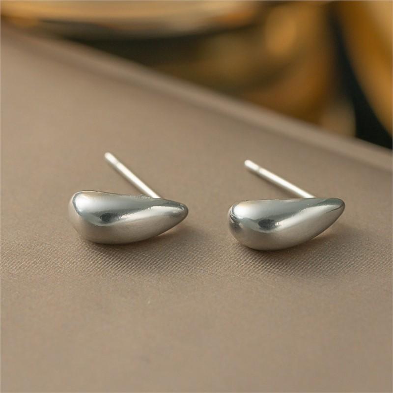 Stainless Steel Smooth Water Drop Stud Earrings For Women Fashion Minimalism Earrings Jewelry Accessory
