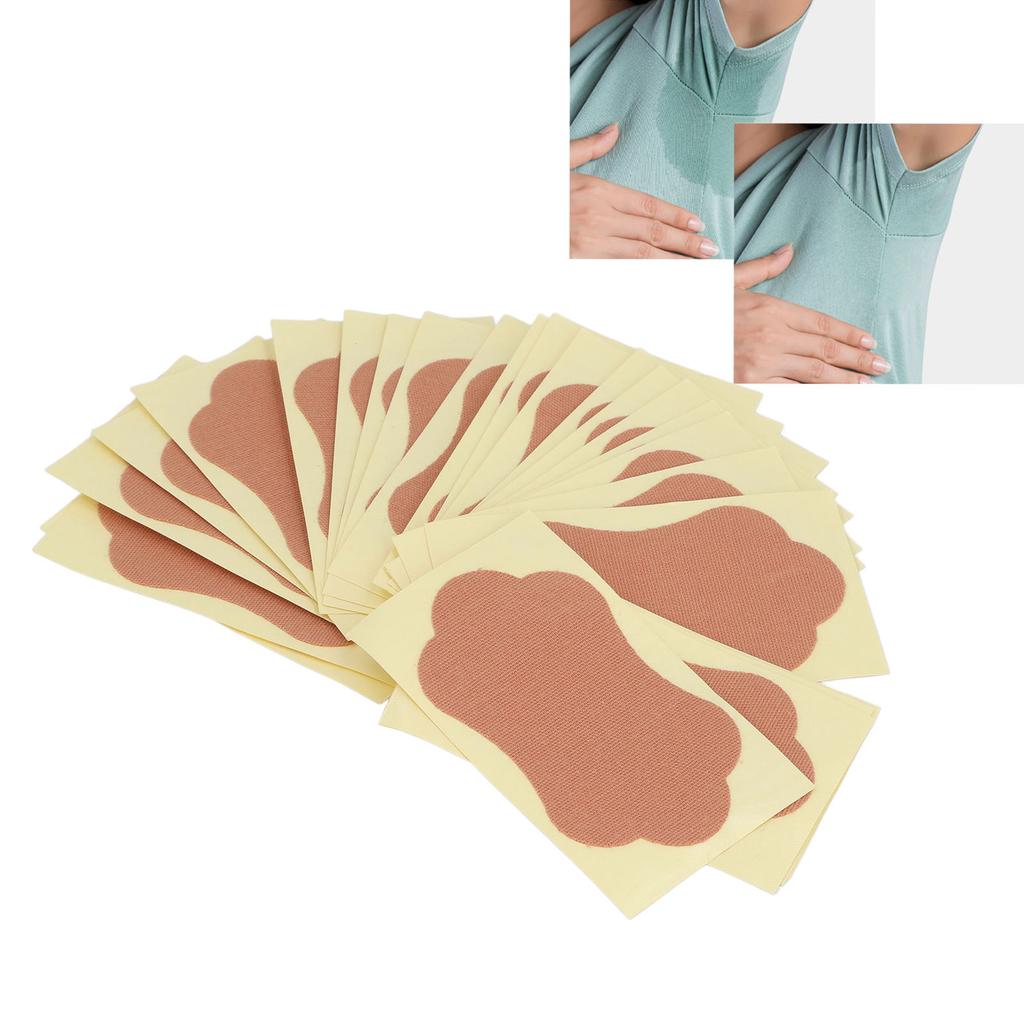 25pcs Underarm Sweat Pad Self Adhesive Unisex Disposable Anti Perspiration Absorbent Armpit Sweat Blocker for Summer Skin Color