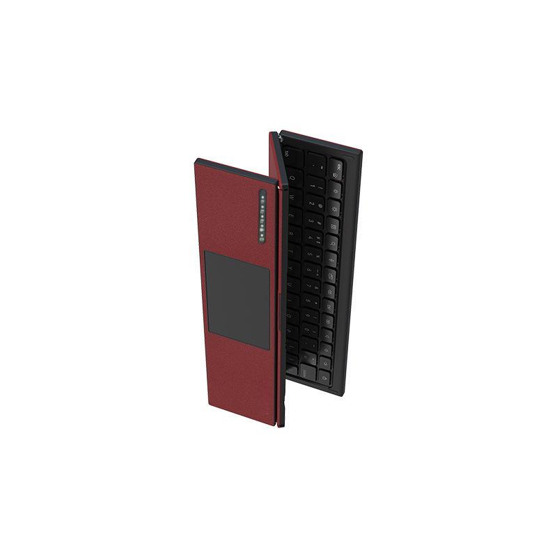 Foldable Leather Bluetooth Keyboard with Touchscreen for Tablet, iPad, Phone, Computer - Perfect for Business & Travel.