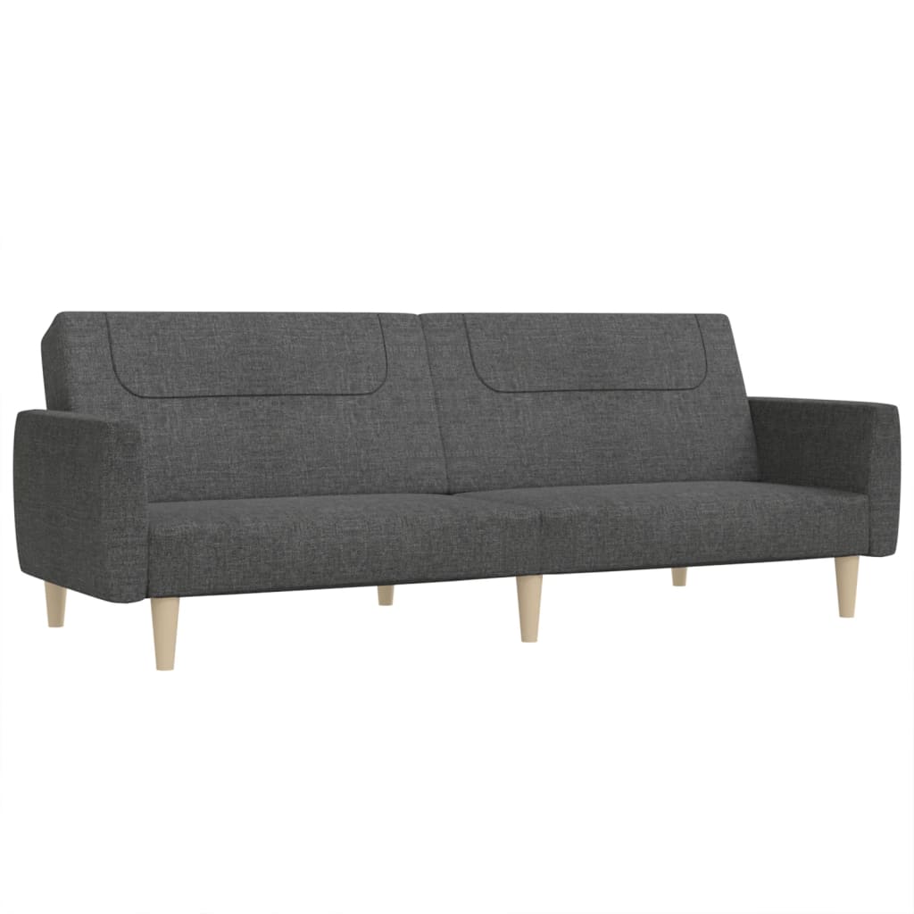2 Seater Sleeper Sofa in Dark Gray Fabric