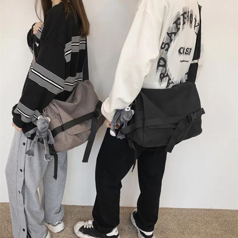 Minimalist Student Crossbody Bag Fashionable Large Capacity Messenger Bag Casual Student Commuting Shoulder Bag Canvas Messenger