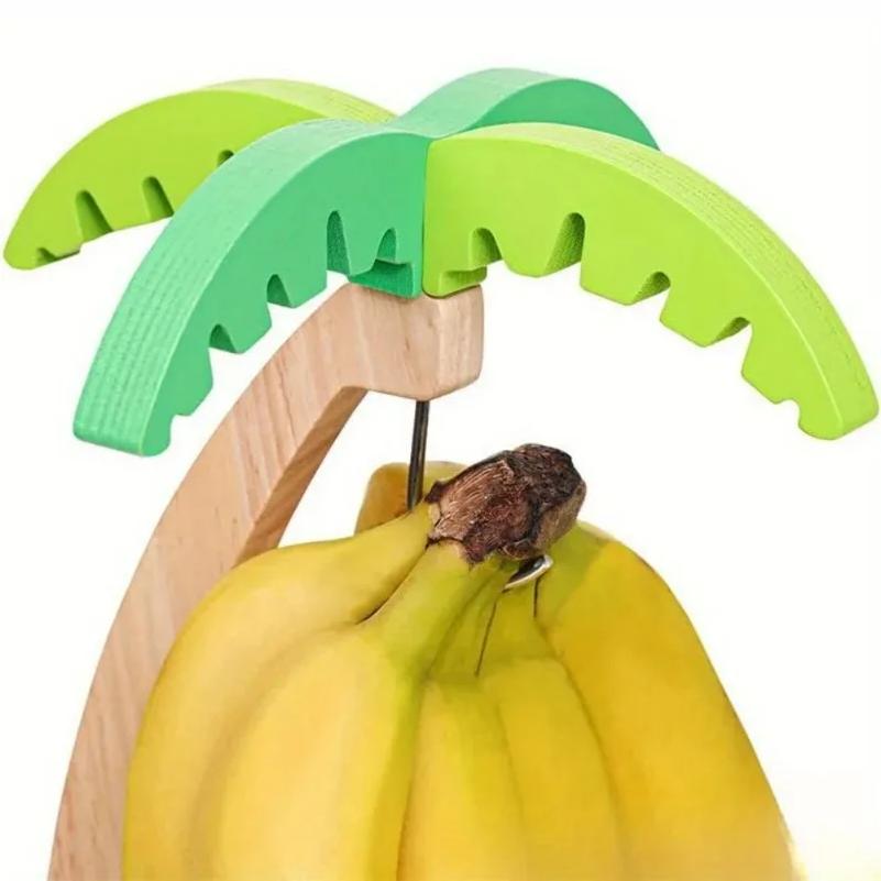 New Wooden Banana Rack Household Storage Rack Living Room Fruit Storage Rack Simulated Leaf Fruit Vertical Rack