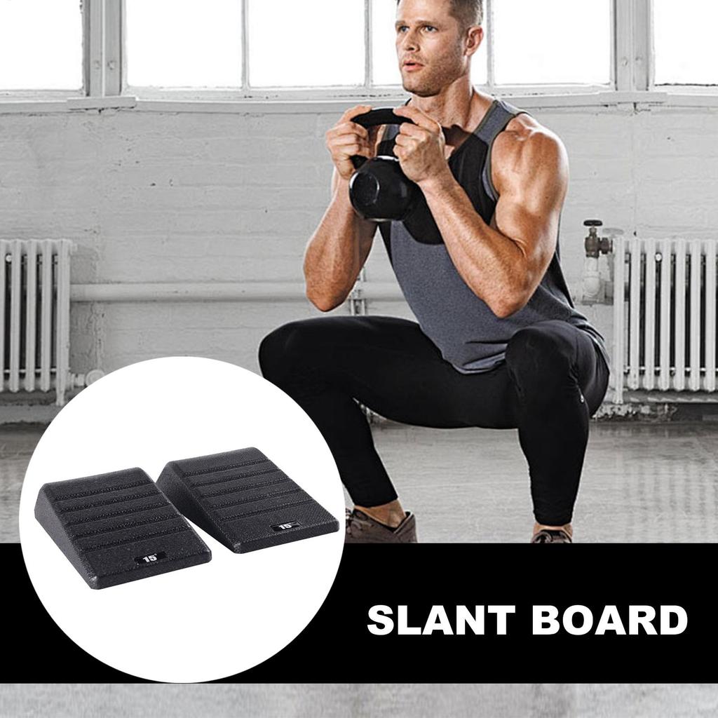 2-Piece Squat Wedges Non-Slip Calf & Foot Stretcher Slant Board, Portable Squat Ramp for Home Gym Yoga Pilates Workout Exercises