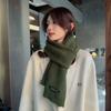 Autumn and winter Korean version of couple's warm plaid double-sided imitation cashmere scarf super long knitted thickened student scarf women