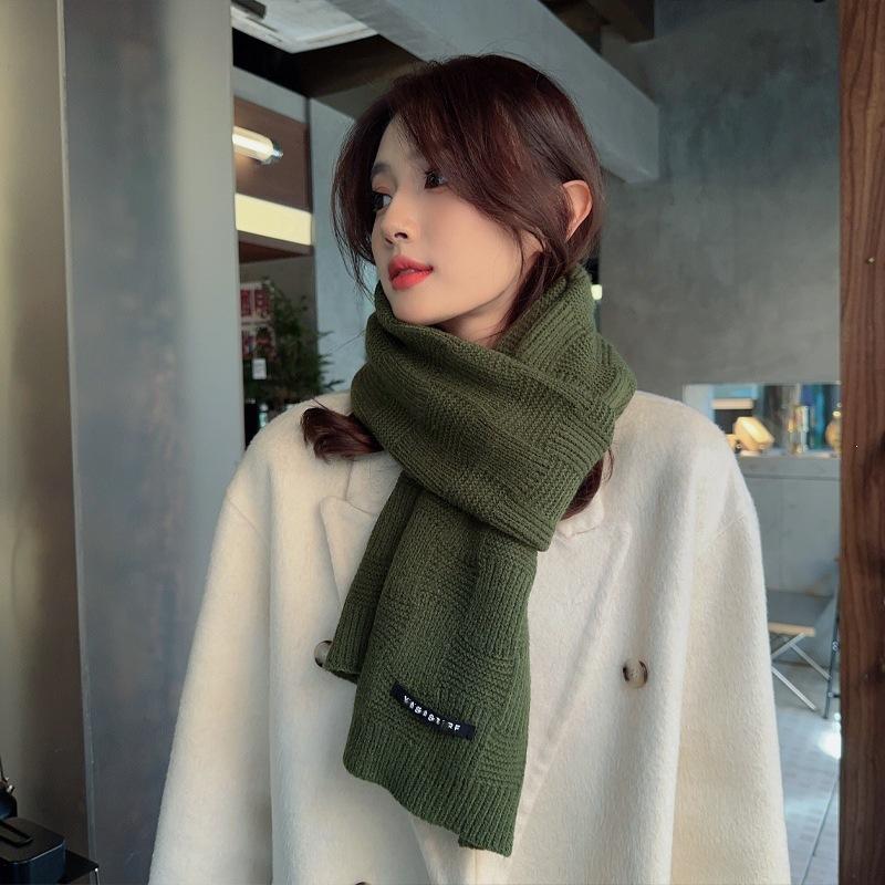 Autumn and winter Korean version of couple's warm plaid double-sided imitation cashmere scarf super long knitted thickened student scarf women