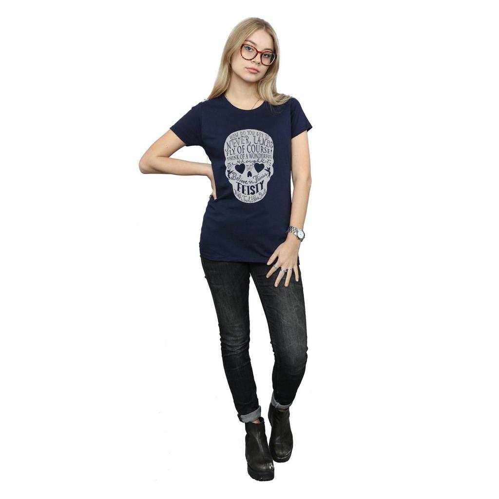 Disney Womens/Ladies Tinker Bell Skull Cotton T-Shirt