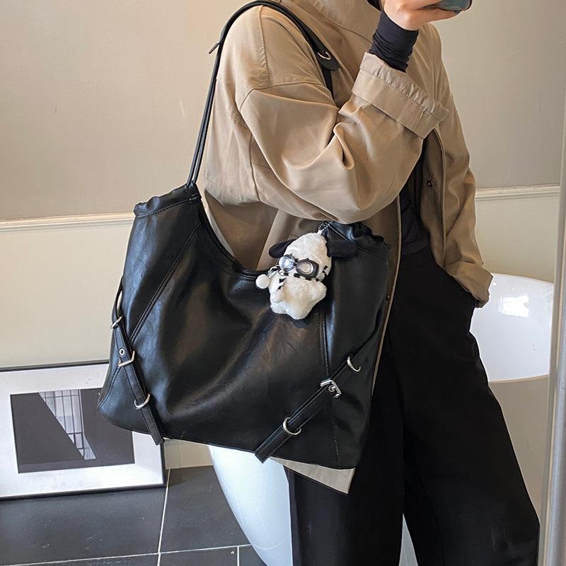 Autumn and Winter Retro Large-capacity Bag Women's 2025 New Trendy Fashion Korean Version Tote Bag Simple Shoulder Bag Commuter Bag