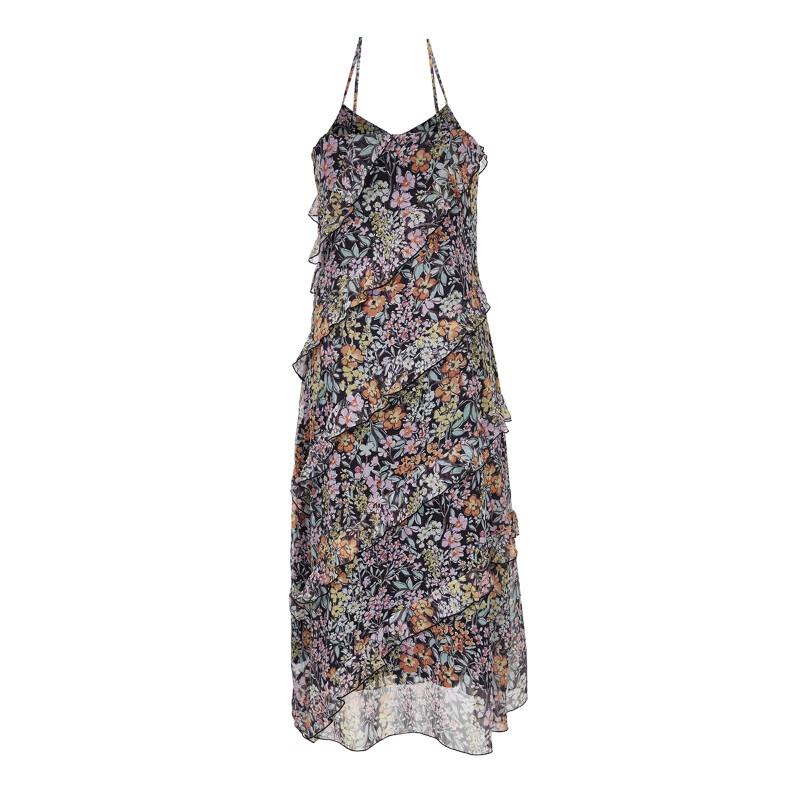 Veromoda 2025 Summer Ruffled Asymmetric Hem Camisole Dress