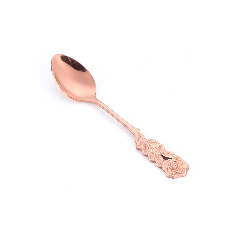 Creative Japanese Rose Gold Stainless Steel Coffee & Dessert Spoon - Perfect for Kids & Weddings