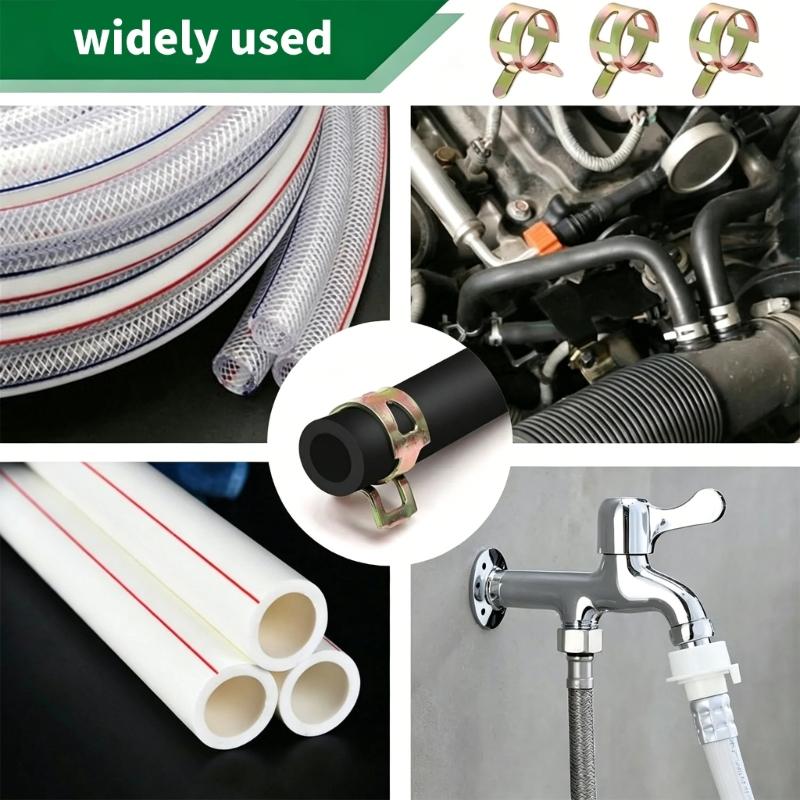 Spring Steel Hose Clamp Assortment 6-25 Mm for Hose Securing, Pipe Joint Fastening and Plumbing Repair Service for Household Hose Maintenance