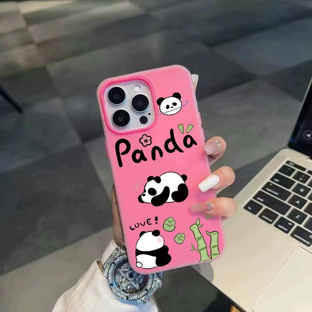 Bamboo shoot panda is suitable for Apple 16/17promax mobile phone case iPhone15 skin matte 14 2-in-1 Air