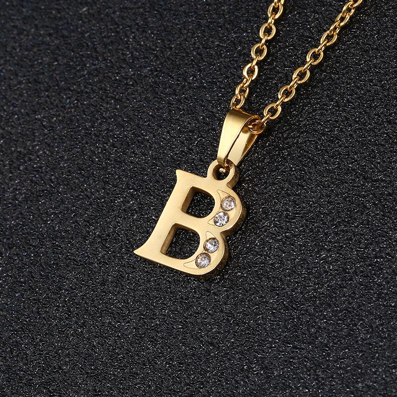 26-Letter Korean Style English Alphabet Pendant Necklace for Women and Besties