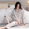 Women's Autumn Cartoon Pajama Set - Rayon Cotton, Cardigan Style, Long Sleeve & Pants, Casual, Comfortable, Breathable Homewear.