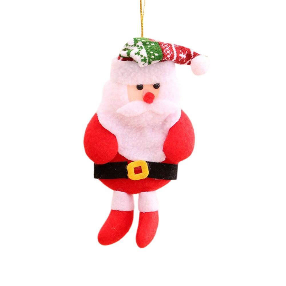 New Christmas Gift Santa Claus Snowman Deer Plush Doll Ornamental Small Pendant Christmas Tree Hanging Decorations Accessories