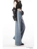 Women's Light Blue High-Waisted Wide-Leg Jeans - 2024 Spring/Autumn, Loose Casual Slimming Fit
