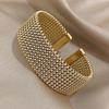 Vintage Weave Cuff Bracelet Waterproof Braided Mesh Bracelet Open Cuff Bangle  Men Jewelry