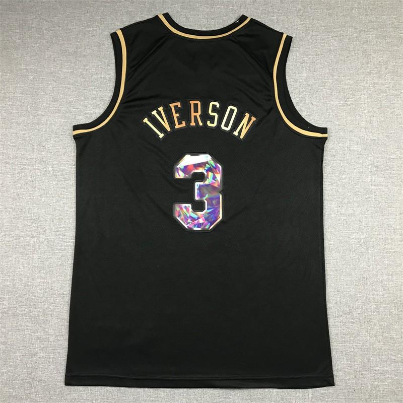 Philadelphia 76ers Allen Iverson 3 Authentic Stitched Mesh Basketball Jersey Men Women Sportswear