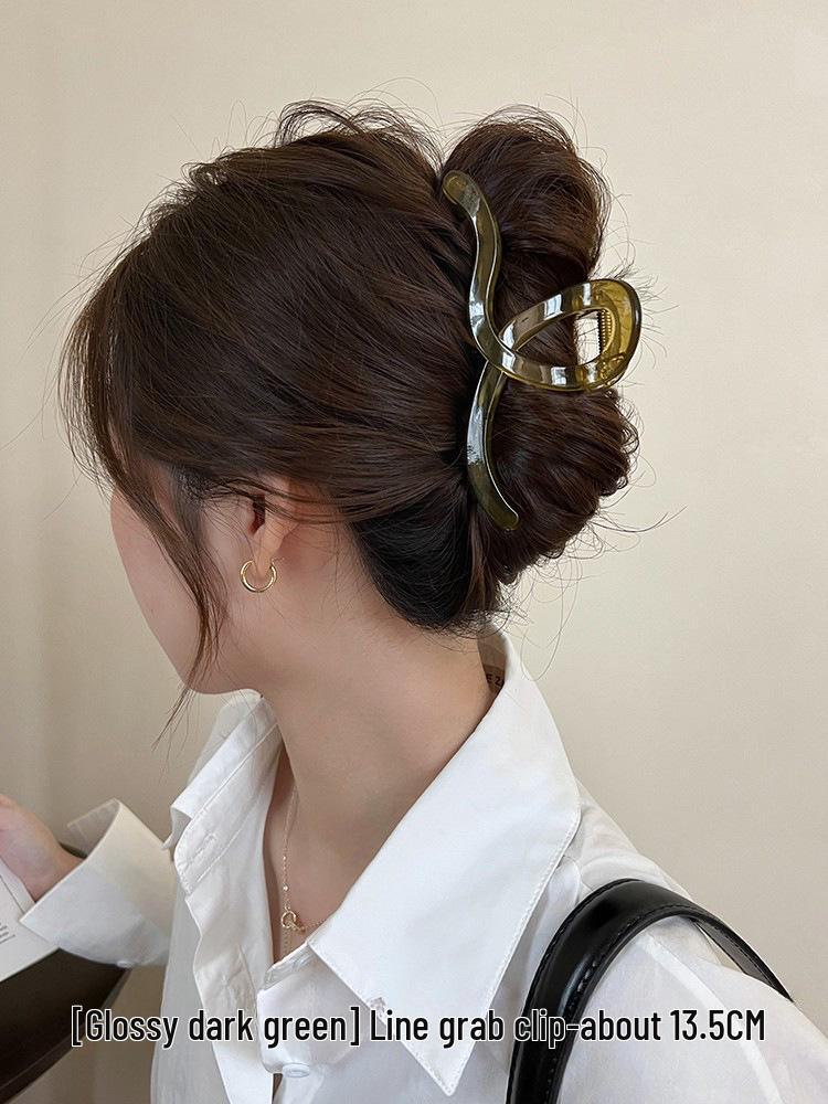 Premium Coffee-Colored Frosted Hairpin - Large All-Match Shark Clip for Elegant Hairstyles