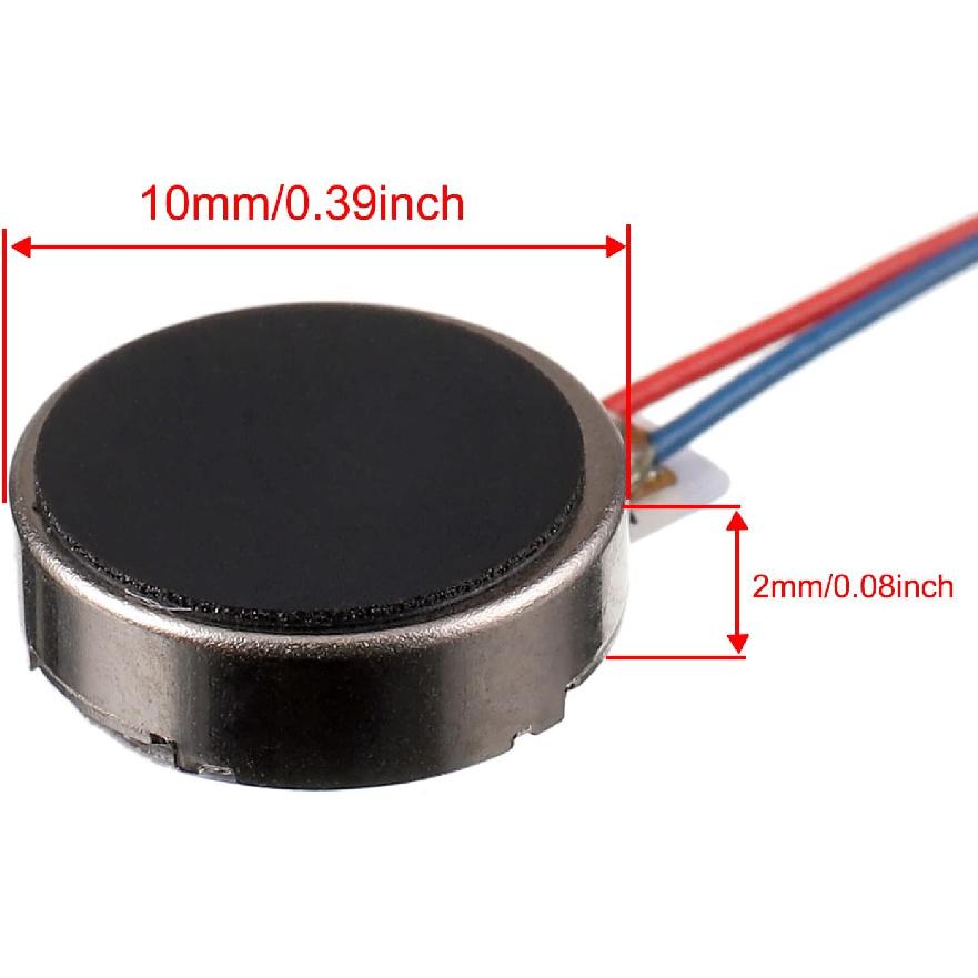 BOJACK Mini Vibration Motors DC 3V 12000rpm 10mmx3mm Flat Coin Button-Type Micro DC Vibrating Motor for Mobile Cell Phone Pager Tablet Household