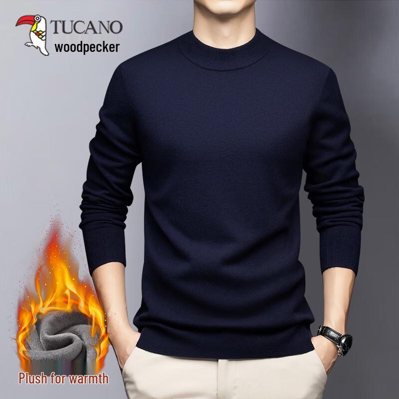Tucano Men s Winter Half-High Collar Plush Knit Sweater 2XL