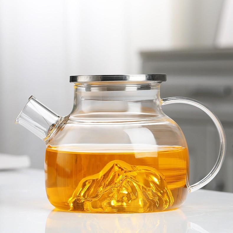 Guanshan Glass Boiling Kettle Heat-Resistant Flower Teapot Cup Transparent Juice Pot Tea Set Cold Kettle