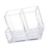 Transparent Acrylic Pen Holder 3 Compartment Large Capacity Students Desktop Storage Organizer for S